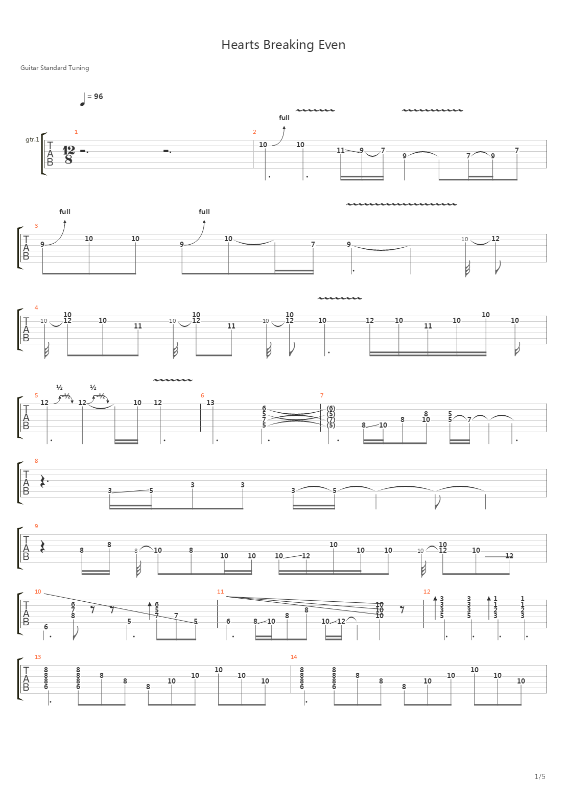 Hearts Breaking Even吉他谱