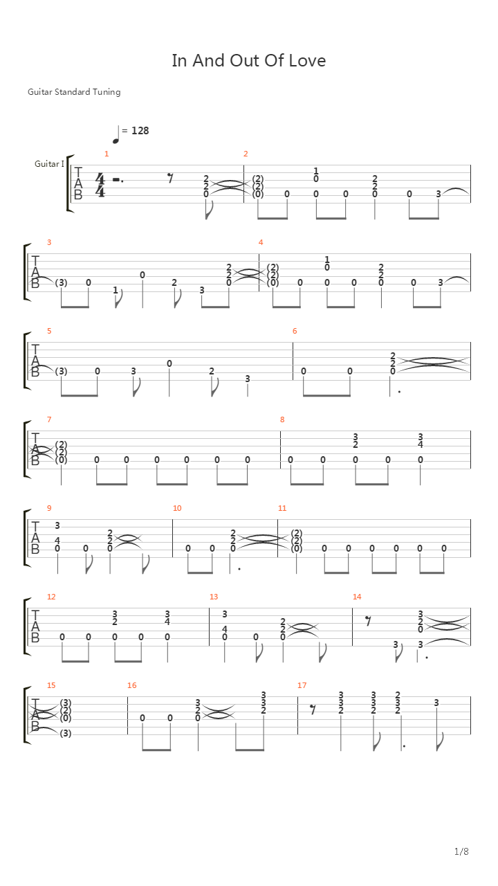 In And Out Of Love吉他谱