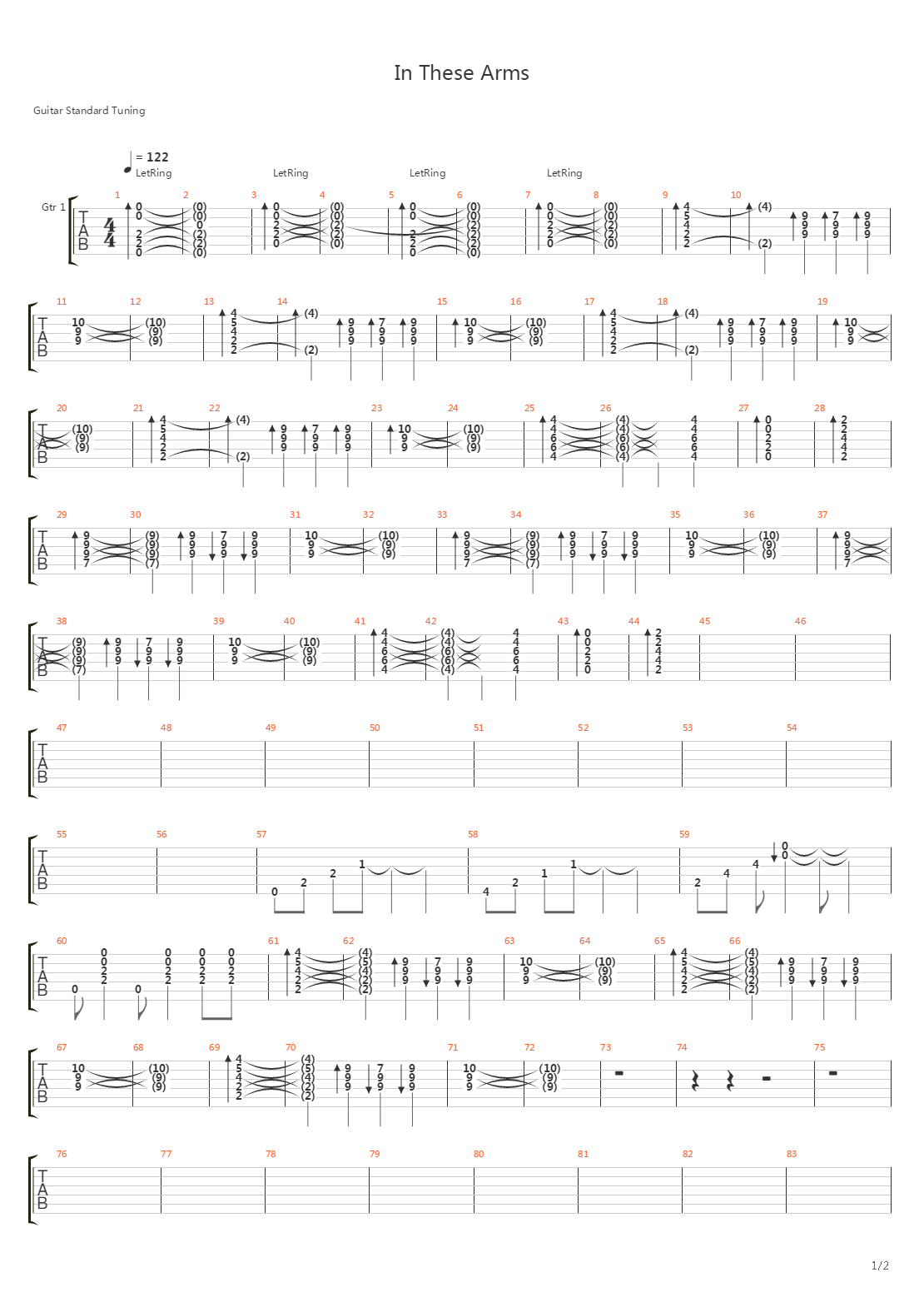 In These Arms吉他谱
