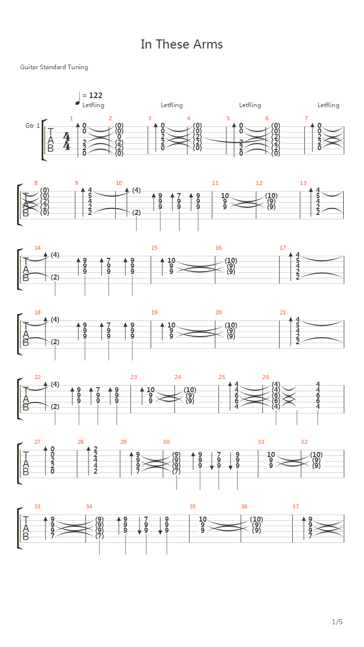 In These Arms吉他谱