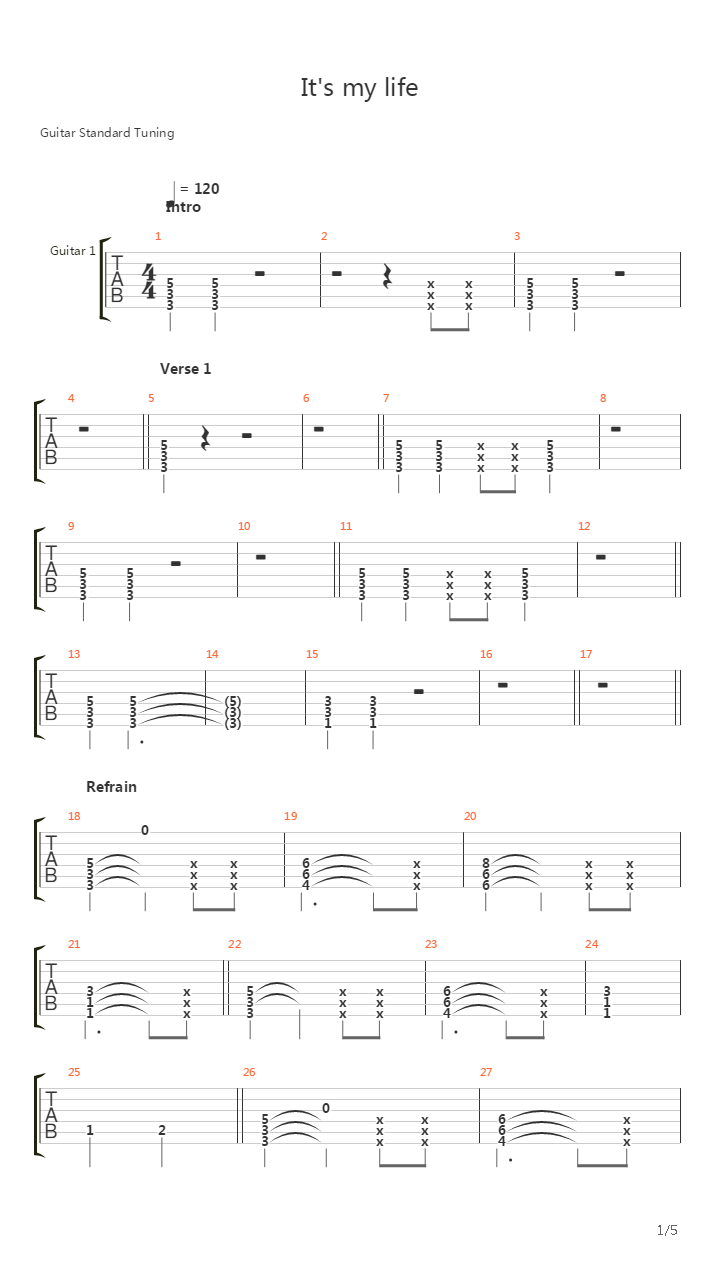 It's My Life (10)吉他谱