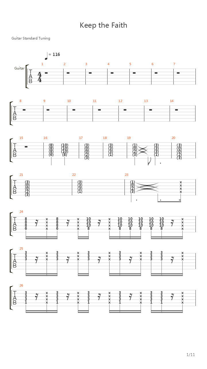 Keep The Faith (Live)吉他谱