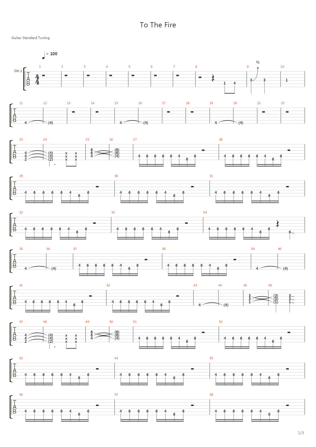 To The Fire吉他谱