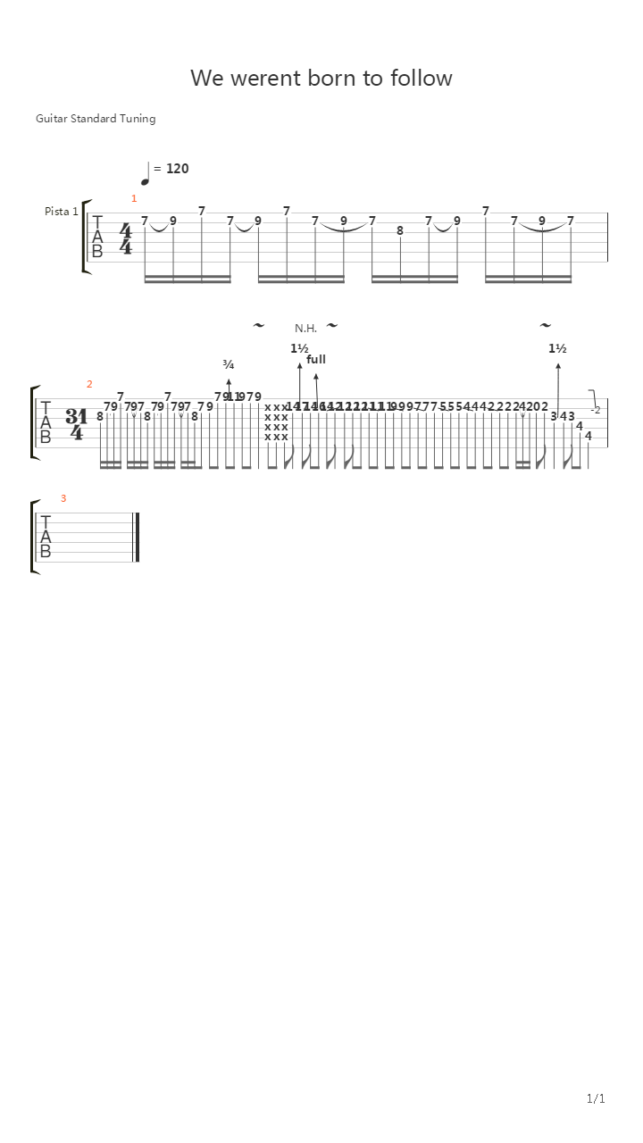 We Werent Born To Follow吉他谱