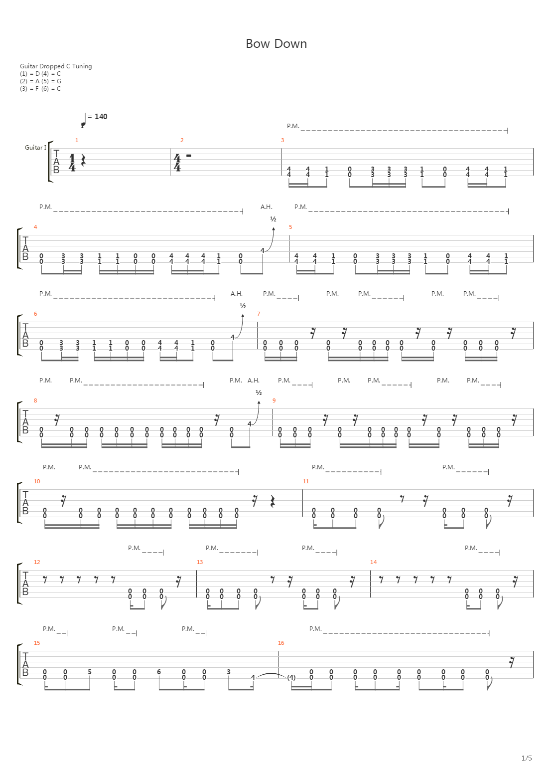 Bow Down吉他谱