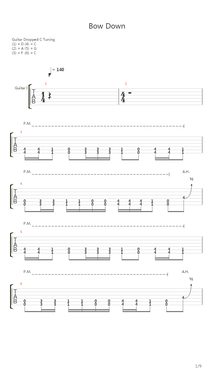 Bow Down吉他谱