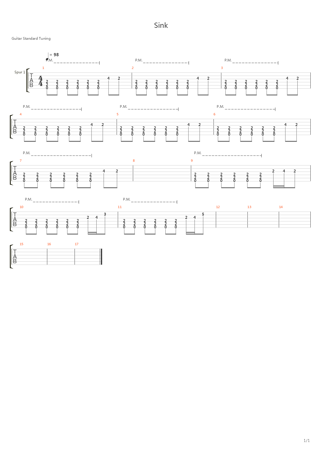 Sink吉他谱