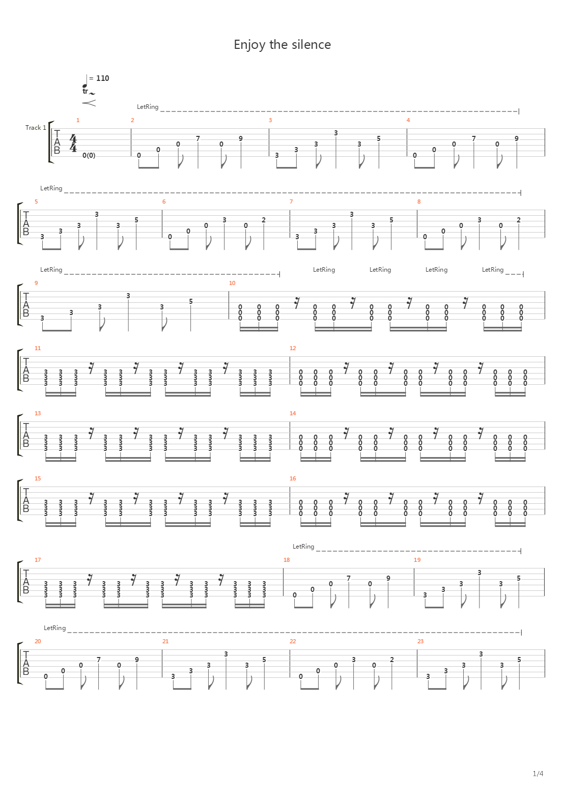 Enjoy The Silence吉他谱