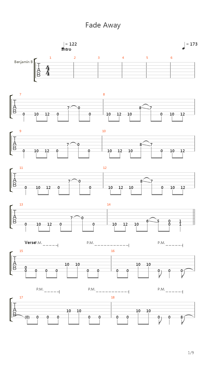Fade Away吉他谱