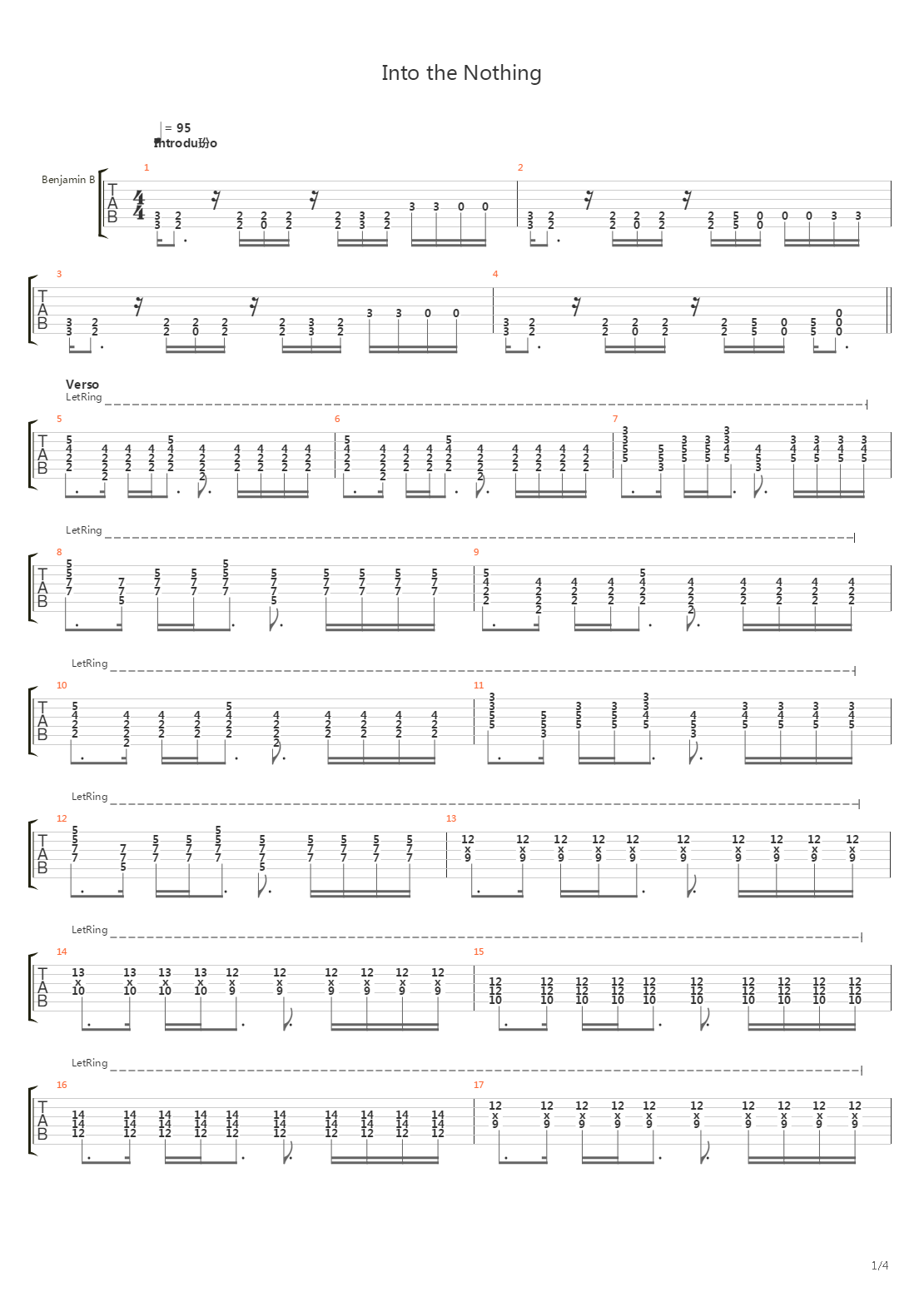 Into The Nothing吉他谱