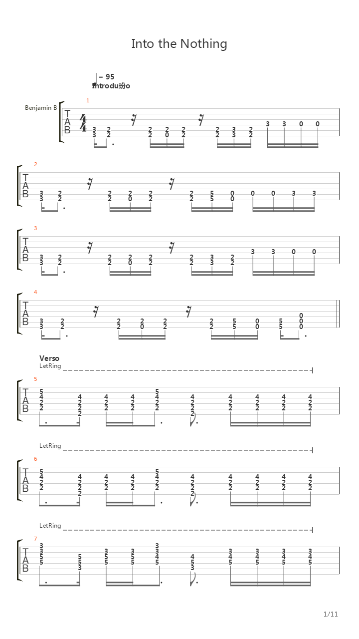 Into The Nothing吉他谱