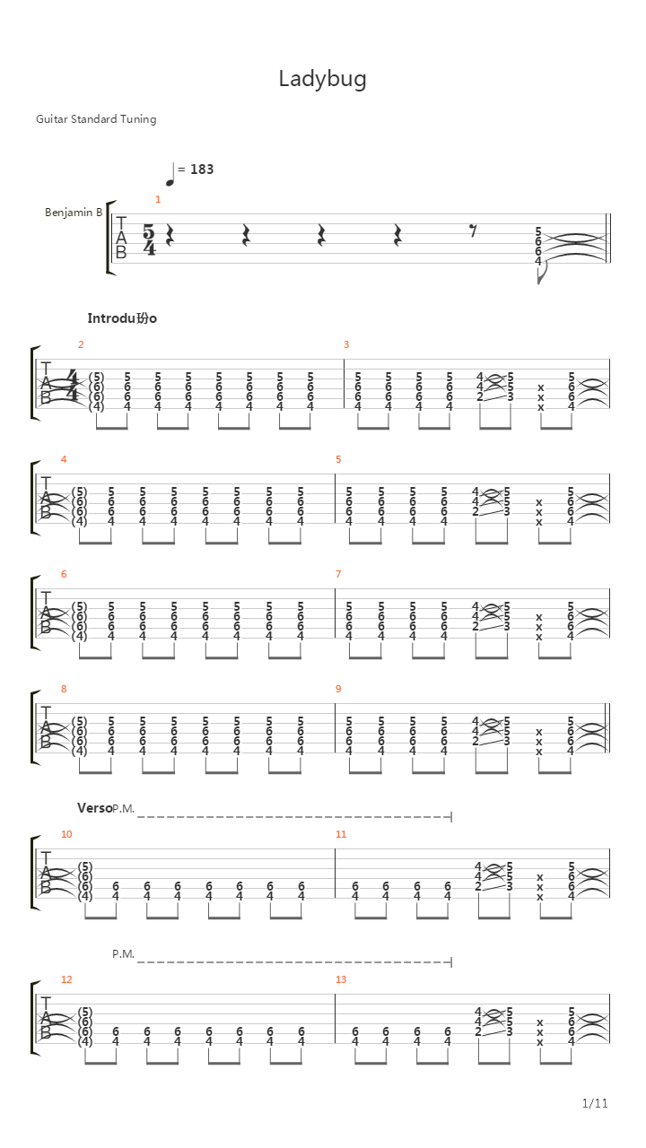 Ladybug吉他谱