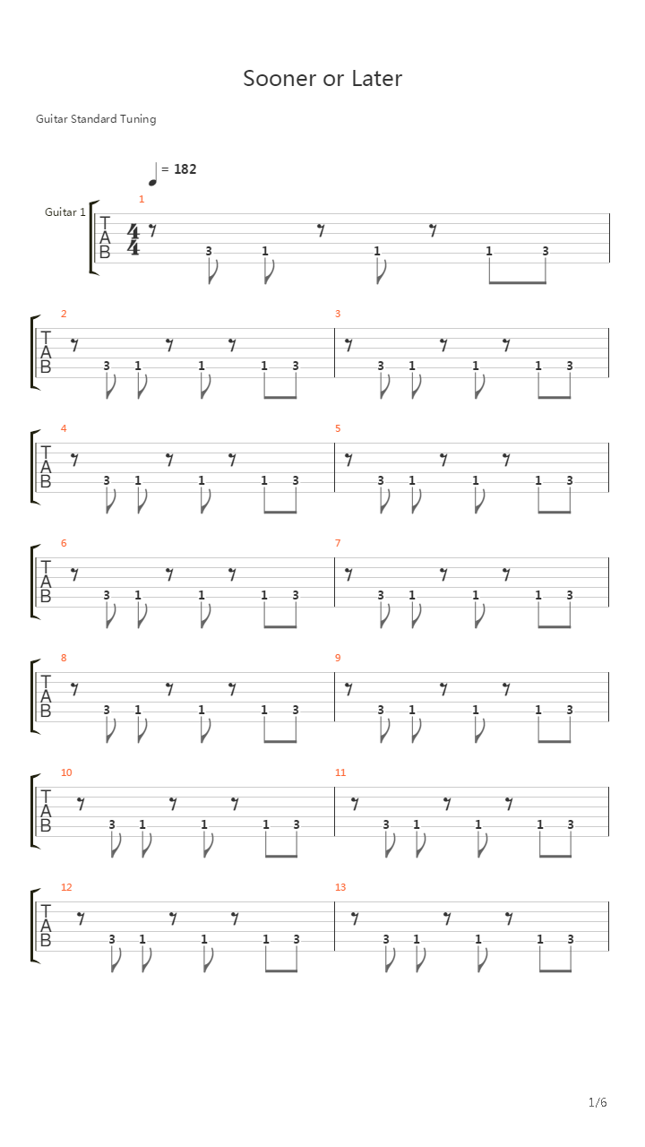 Sooner Or Later吉他谱