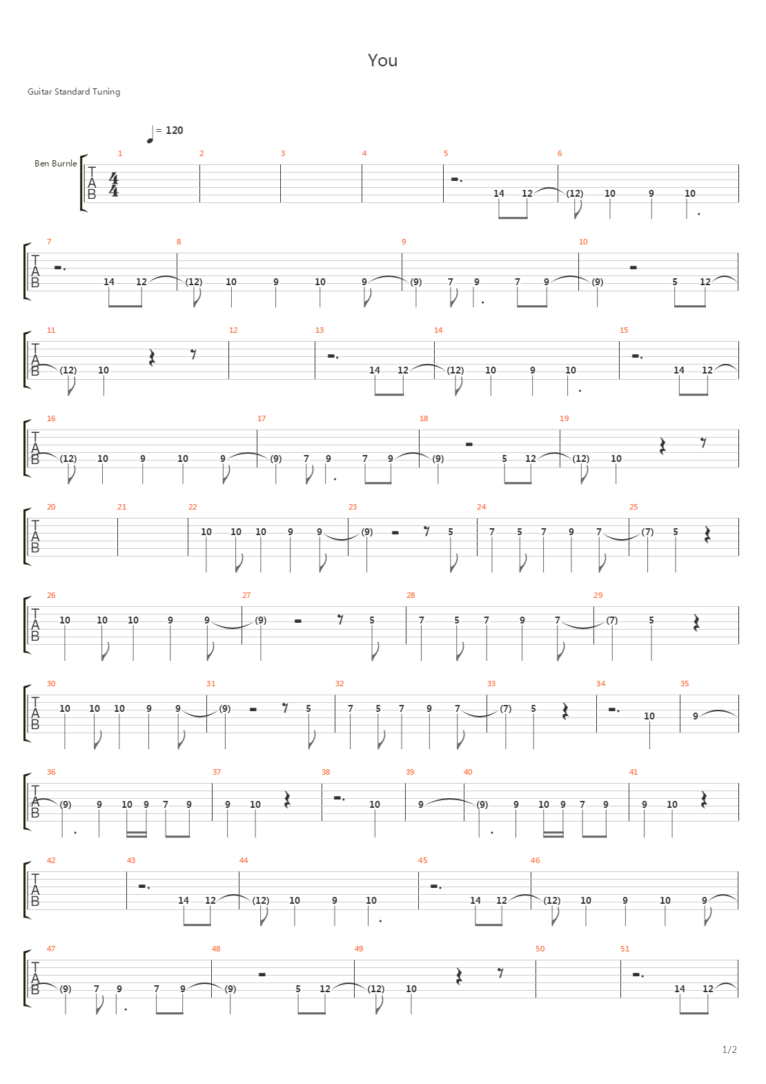 You吉他谱