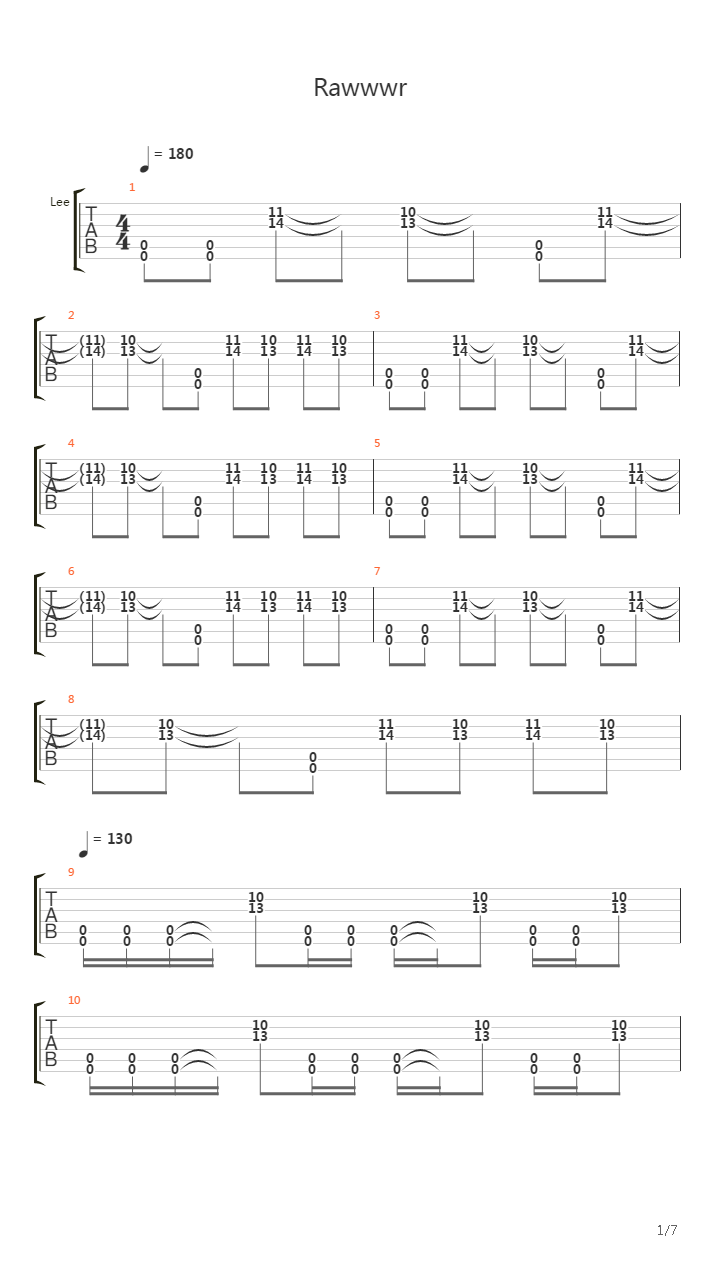 Rawwwr吉他谱