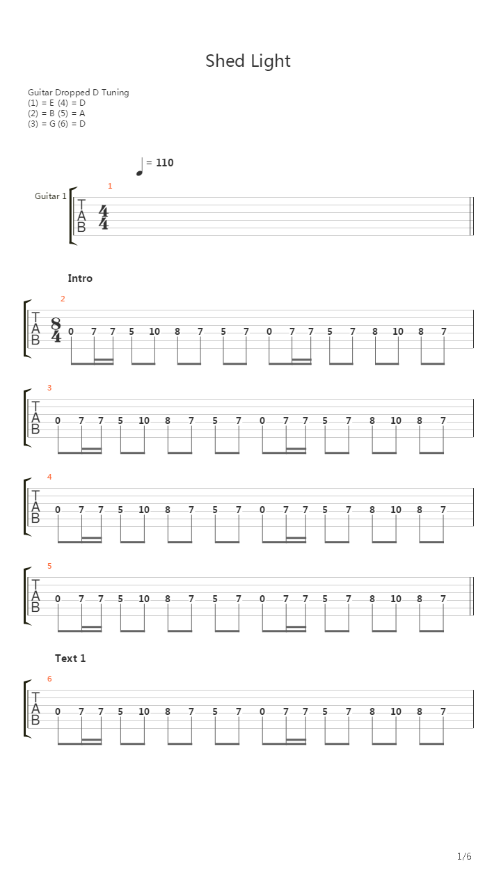 Shed Light吉他谱
