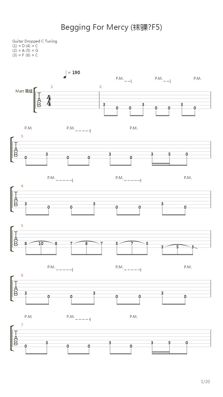 Begging For Mercy吉他谱