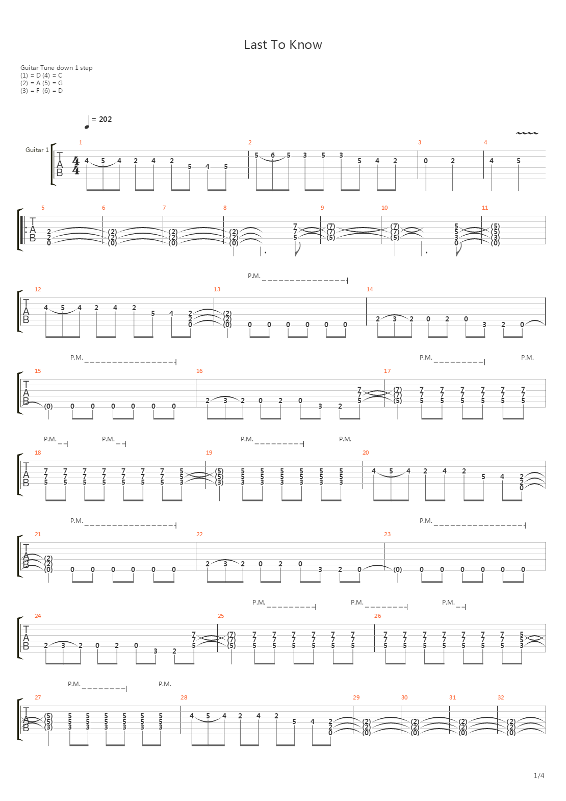 Last To Know吉他谱