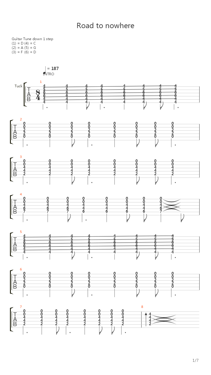 Road To Nowhere吉他谱