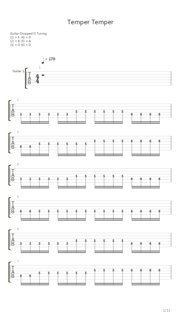 Temper Temper吉他谱