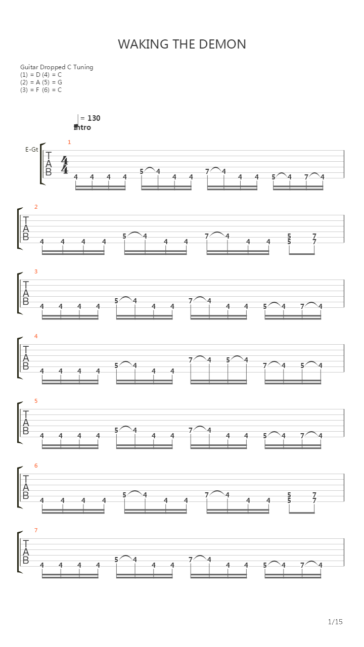 Waking The Deamon吉他谱