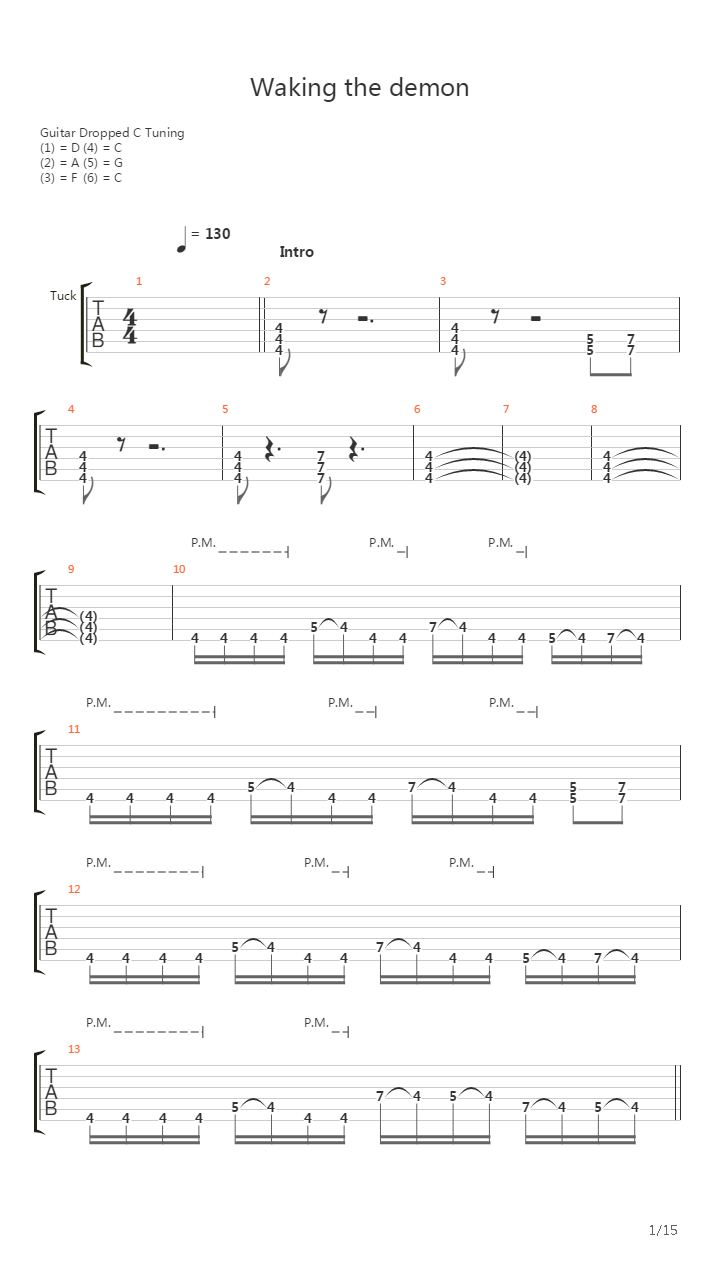 Waking The Deamon吉他谱