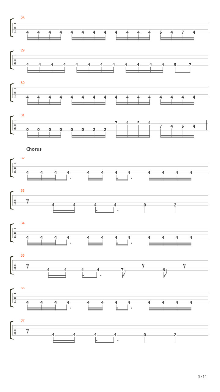 Waking The Deamon (Bass version)吉他谱