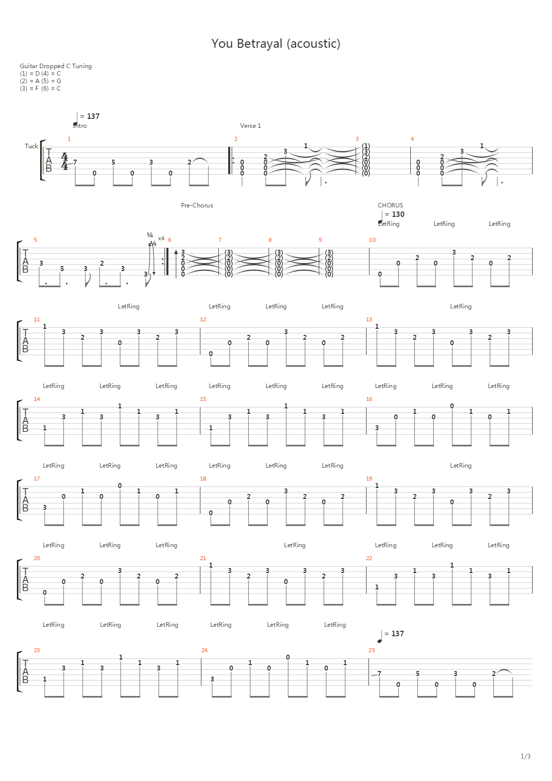 You Betrayal (acoustic)吉他谱