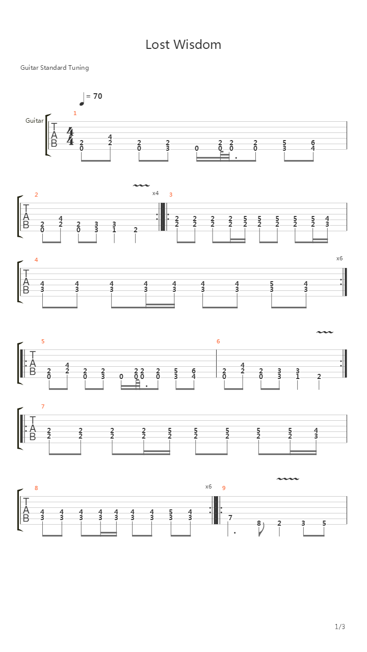 Lost Wisdom吉他谱