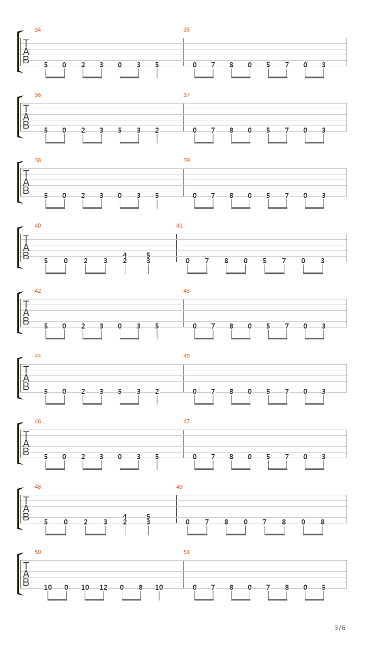 War吉他谱