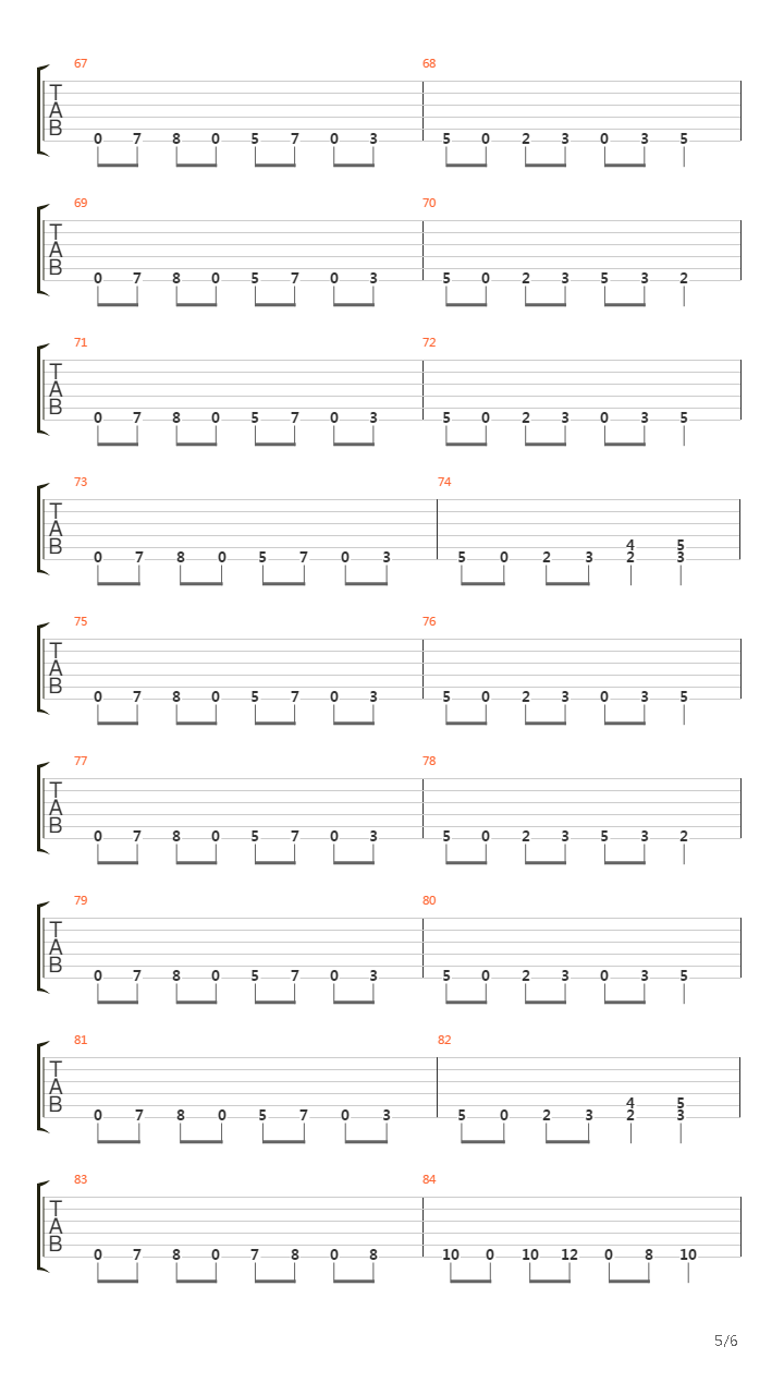 War吉他谱