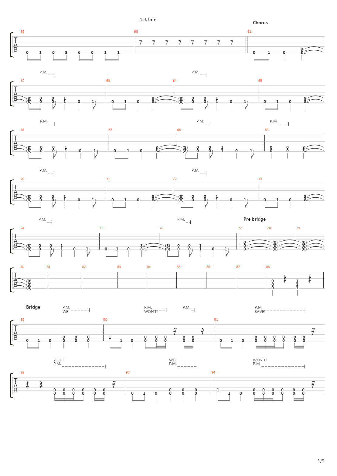 Army of Me吉他谱