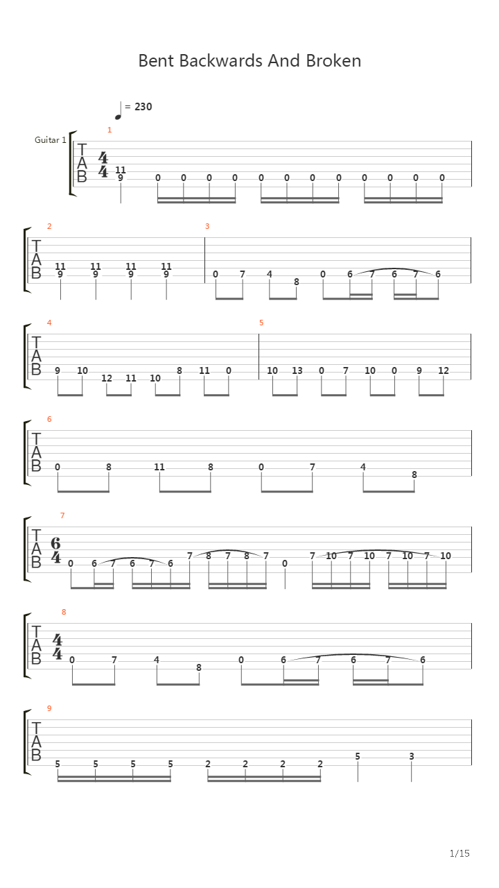 Bent Backwards And Broken吉他谱