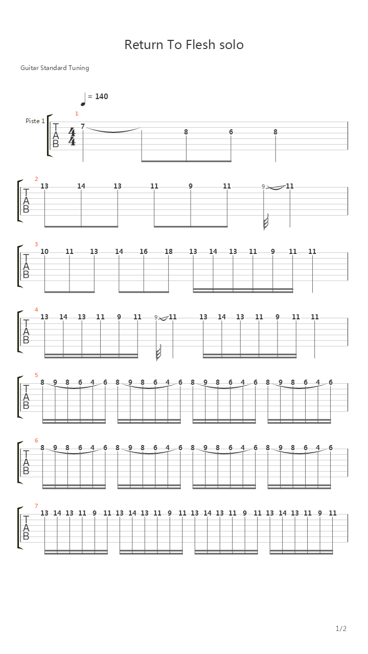 Retunr to the flesh (SOLO)吉他谱