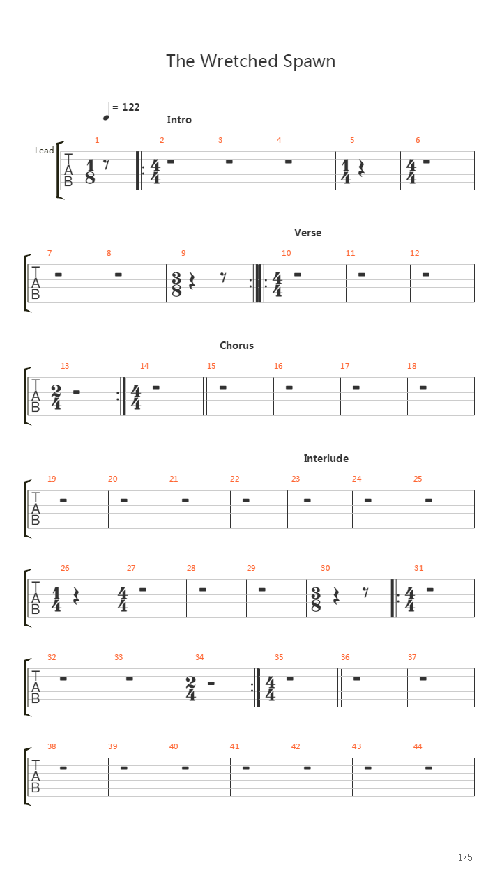 The Wretched Spawn吉他谱