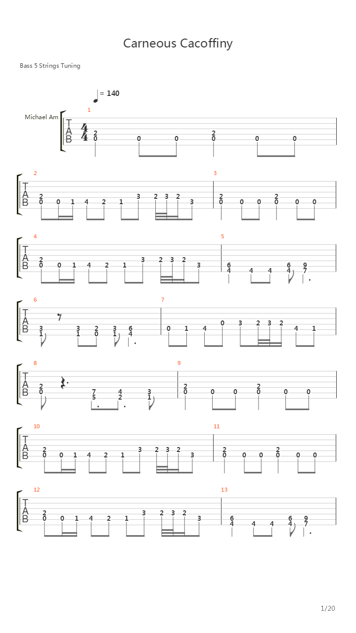 Carneous Cacoffiny吉他谱