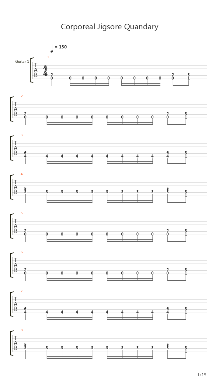 Corporeal Jigsore Quandary吉他谱