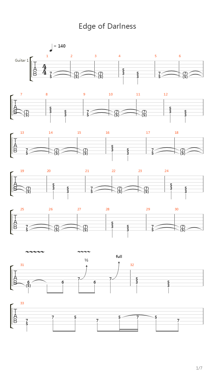 Edge of Darkness吉他谱