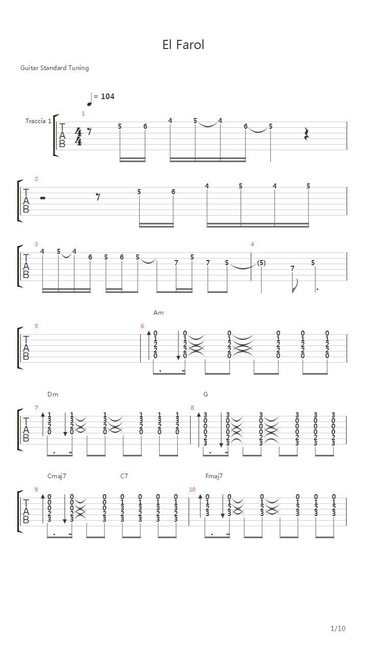 El Farol吉他谱