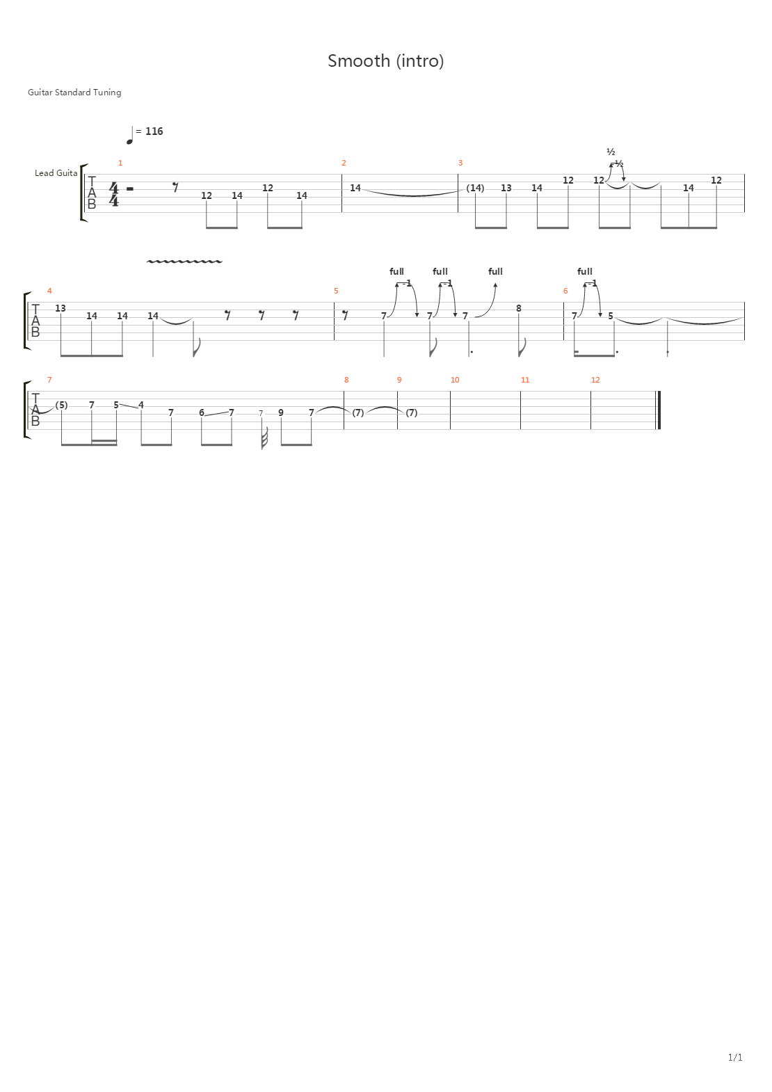 Smooth (intro)吉他谱