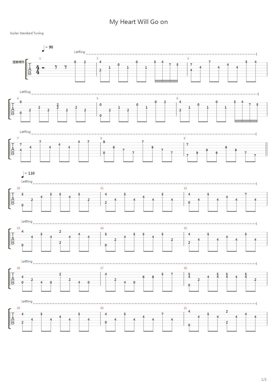 My Heart Will Go On (Acoustic Version)吉他谱