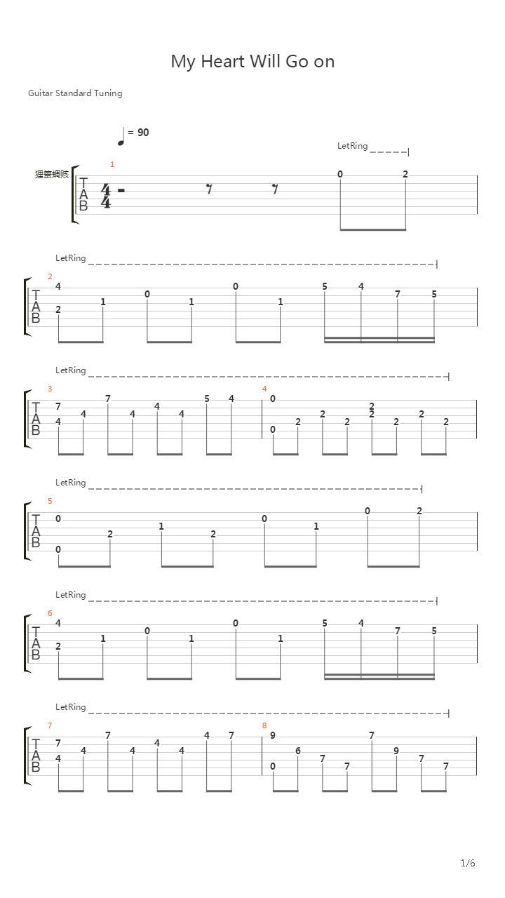 My Heart Will Go On (Acoustic Version)吉他谱