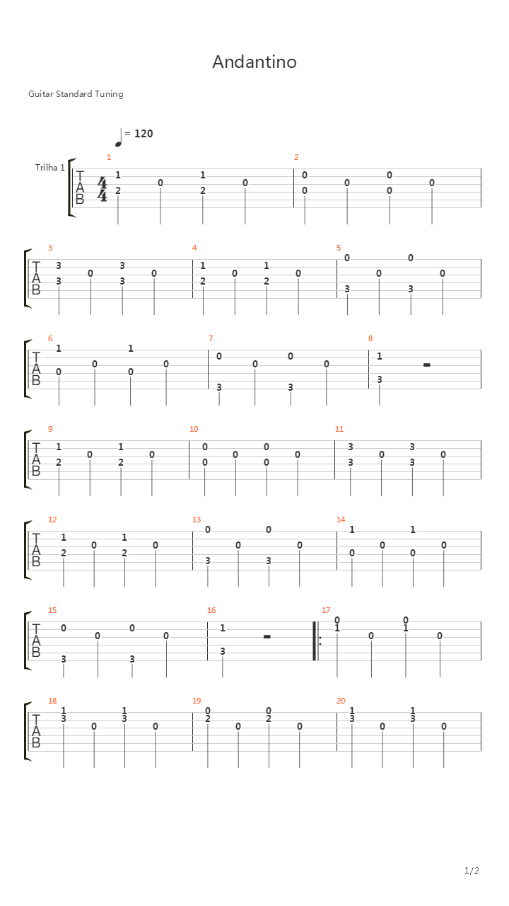 Andantino吉他谱