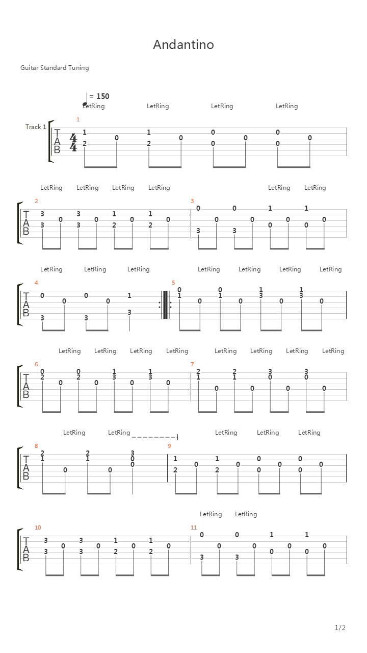 Andantino吉他谱