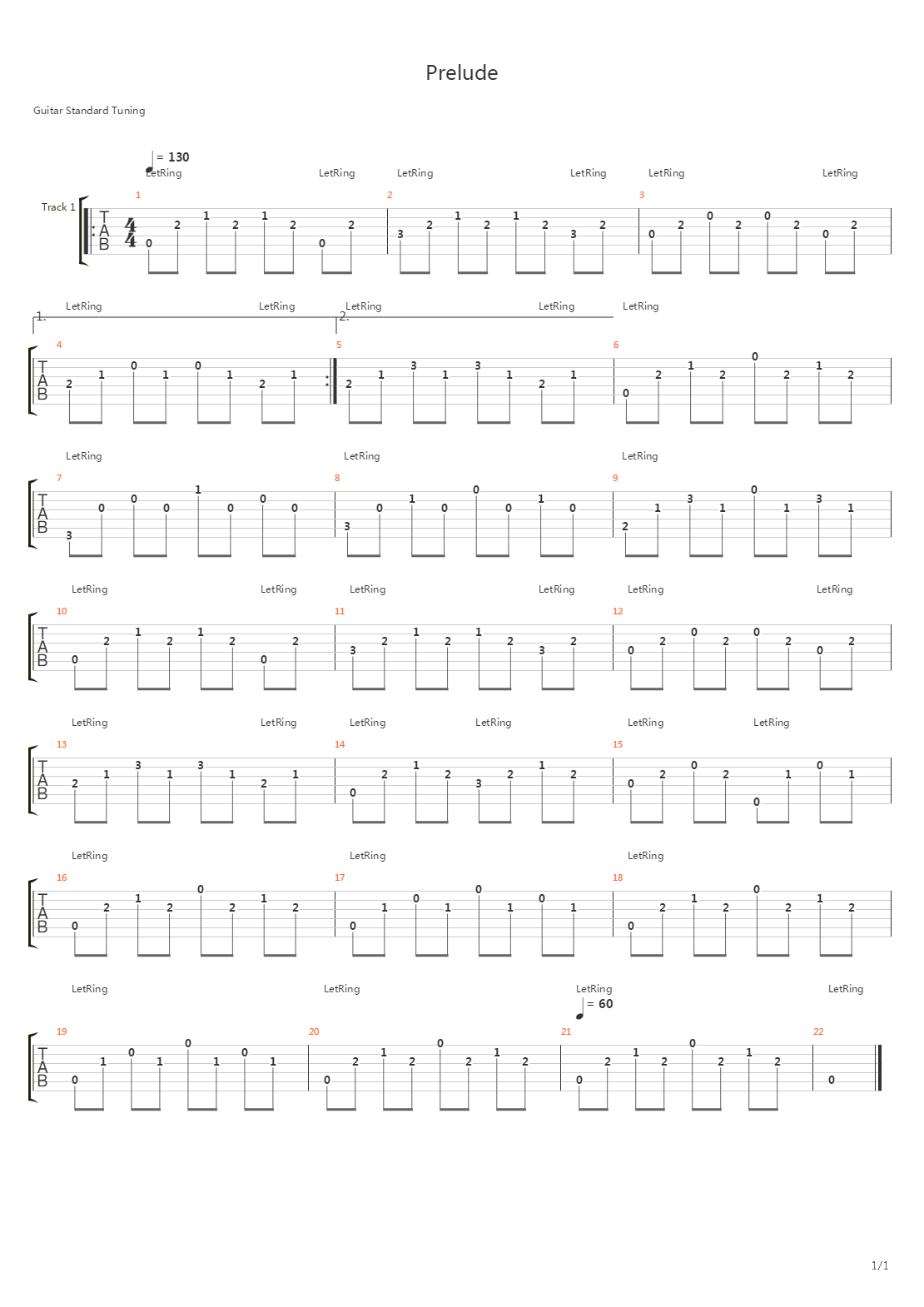 Prelude吉他谱