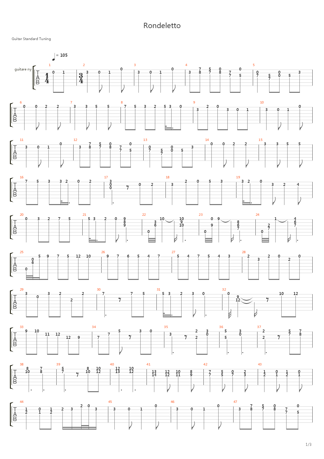Rondeletto吉他谱