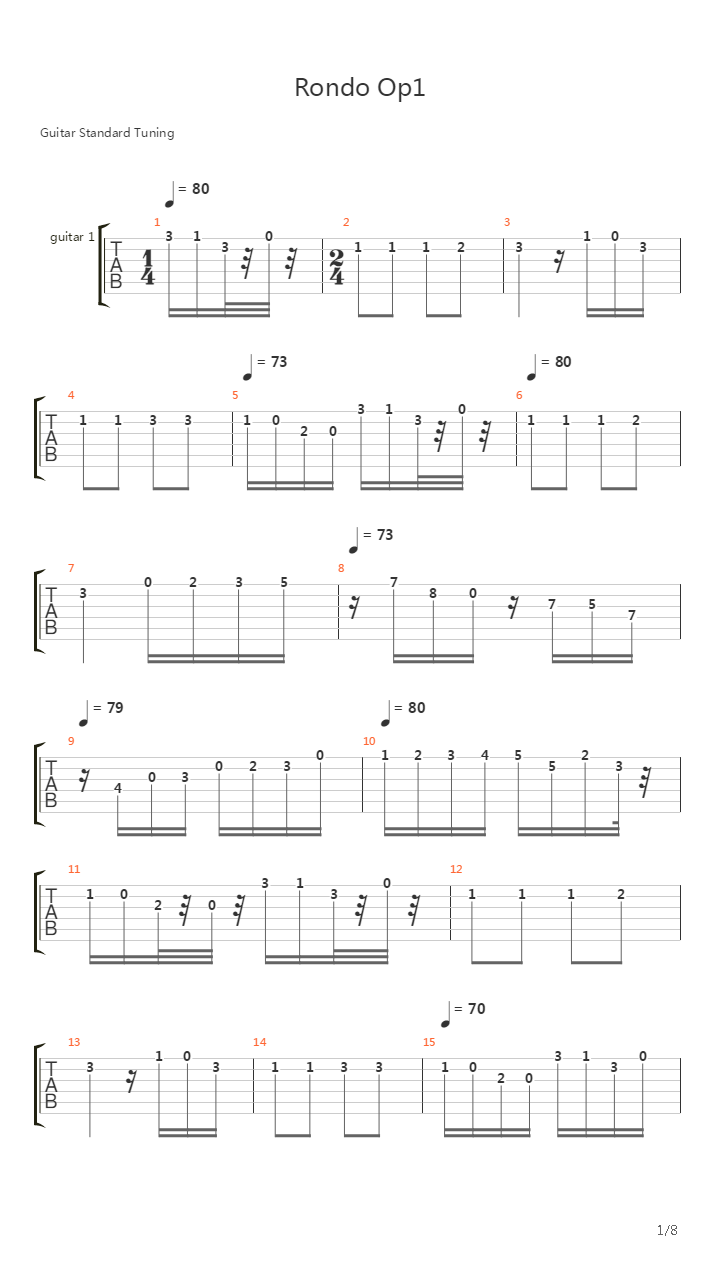 Rondo Op 1吉他谱