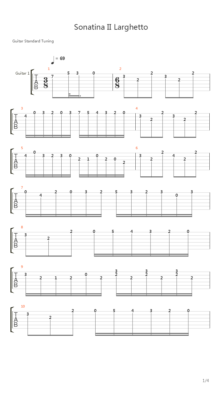 Sonatina II Larghetto吉他谱