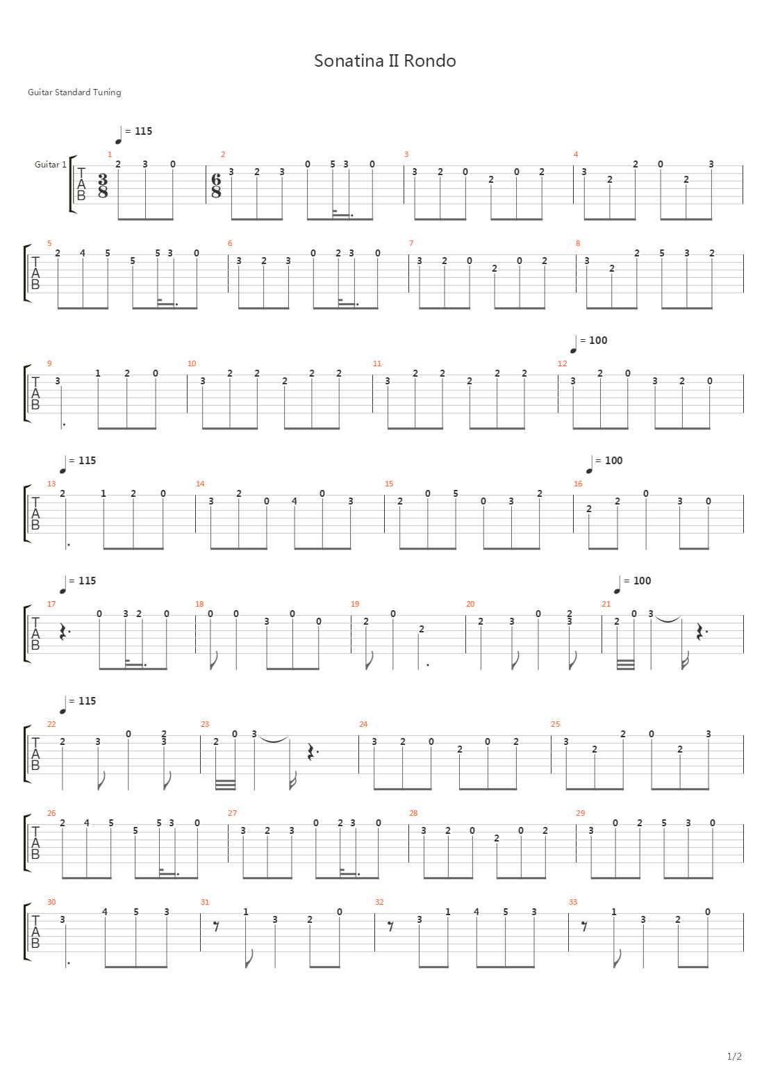 Sonatina II Rondo吉他谱