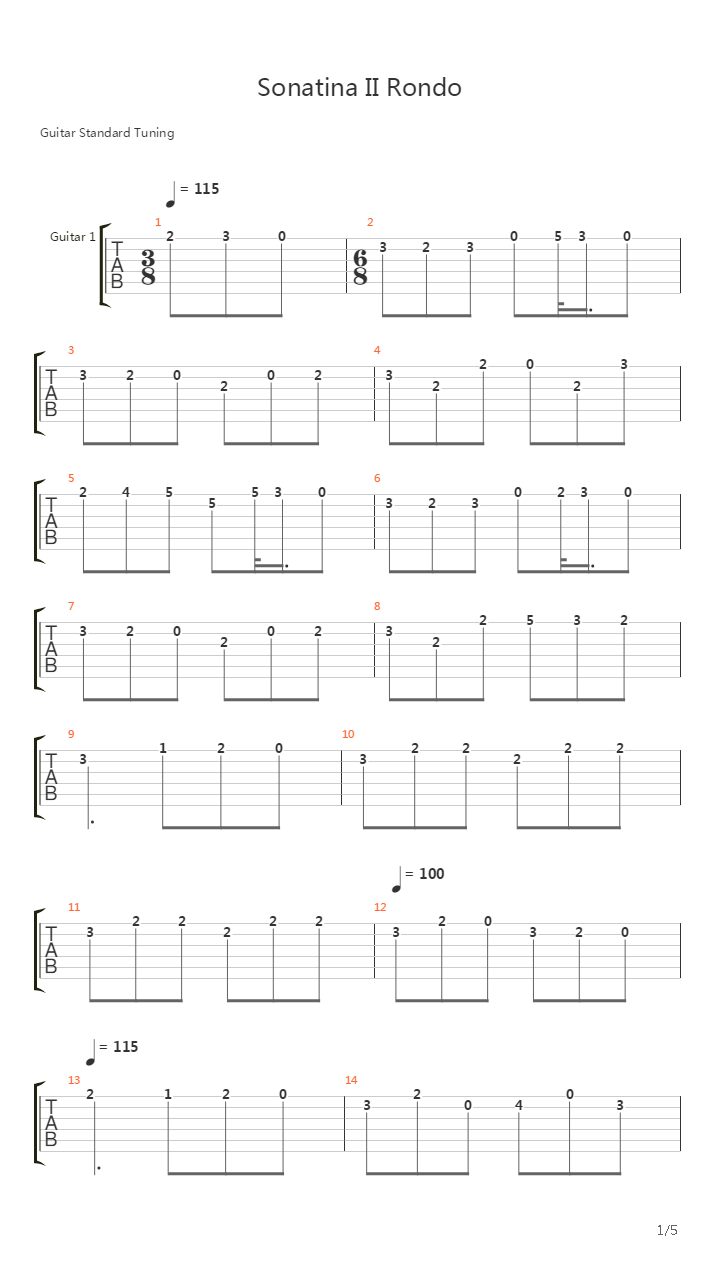 Sonatina II Rondo吉他谱